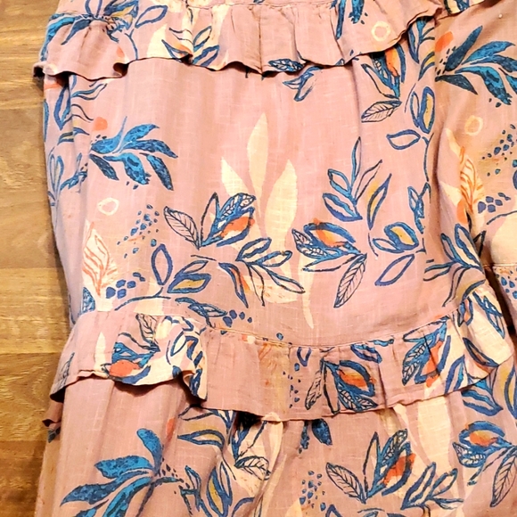 Free People BOHO printed pink blue floral Anita maxi sundress sleeveless.MEDIUM - Picture 8 of 13